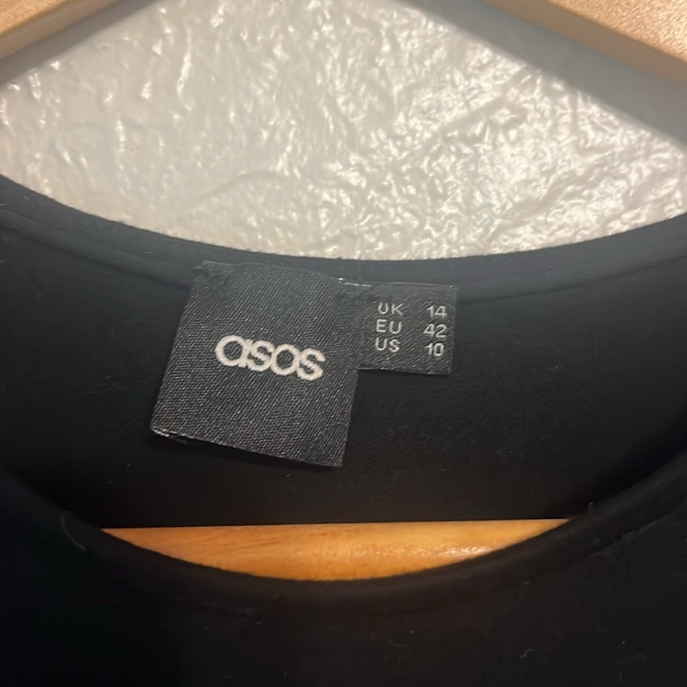 ASOS Elegant Black Dress with Sheer Cut Outs 10 - Picture 6 of 7
